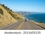 Motorcycle on Pacific Coast Highway California road highway ocean