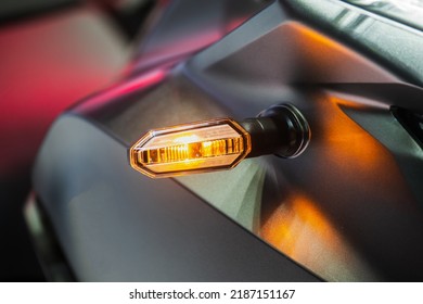 Motorcycle Orange Front Turn Signal.