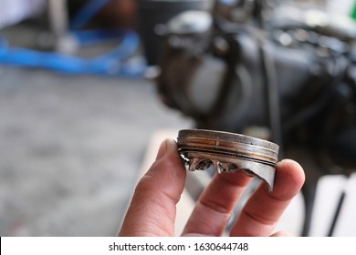 Motorcycle Piston Ring Is Damaged.