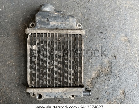 Motorcycle radiator engine cooling that has worn out due to use