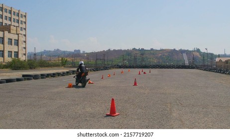 Motorcycle Riding Lessons. Driving Licence. Yerevan, Armenian, September 5, 2021