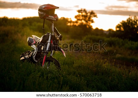 Motorcycle in sunset