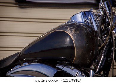 Motorcycle Tank Black And Gold