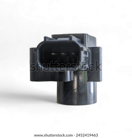 Motorcycle throttle position sensor on white background