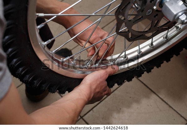 Motorcycle wheel repair after tire leaks or disc\
damage. Modification of certain parts of a motorcycle when it is\
used for a certain period of time by an experienced technician.\
Motorcycle repair