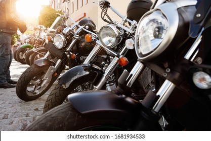 Motorcycles in the warm Sunset