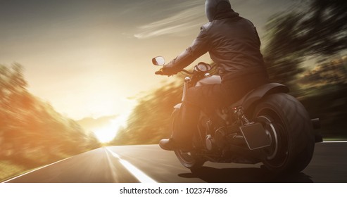 Motorcyclist Enjoys The Ride