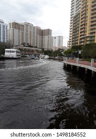 Motoring Down The Tarpon River In Fort Lauderdale By The Riverwalk