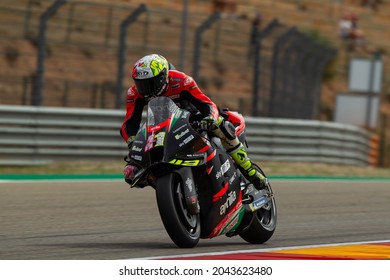 MOTORLAND, SPAIN - SEPTEMBER 11, 2021: Spanish Aprilia Rider Aleix Espargaro At TISSOT MotoGP Of Aragon At Motorland Circuit