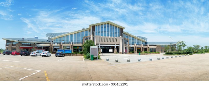 Motorway Service Area Under The Blue Sky