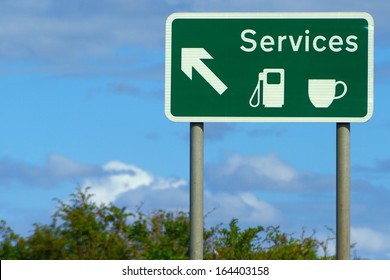 Motorway Services Road Sign