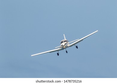 MOTRIL, GRANADA, SPAIN-JUN 11: Aircraft Piper PA-28-161 Warrior III taking part in a exhibition on the 12th international  airshow of Motril on June 11, 2017, in Motril, Granada, Spain