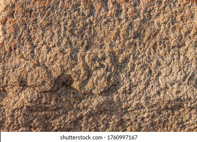 Mottled Granite Background Used For Kitchen Worktop, Table, Window Sill, Fence. Red Brown Igneous Rock Stones Texture. Text Sign Advertising Design Mockup. Architecture Detail Natural Booth Backdrop.