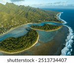 Motu in Muri Lagoon, Rarotonga, Cook Islands. Taken on sunrise in November 2023