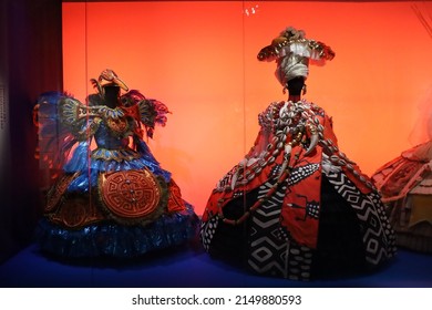 Moulins, France - 04 17 2022 : Rio Carnival Costumes, 