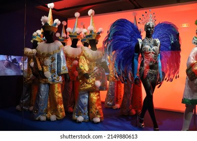 Moulins, France - 04 17 2022 : Rio Carnival Costumes, 