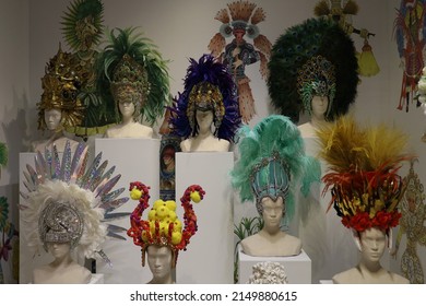 Moulins, France - 04 17 2022 : Rio Carnival Costumes, 