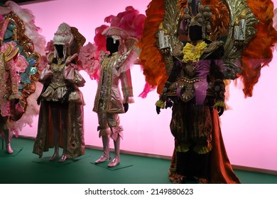 Moulins, France - 04 17 2022 : Rio Carnival Costumes, 