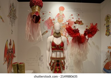 Moulins, France - 04 17 2022 : Rio Carnival Costumes, 