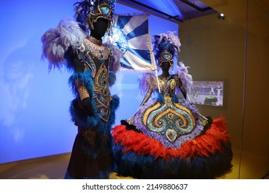 Moulins, France - 04 17 2022 : Rio Carnival Costumes, 