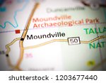 Moundville. Alabama. USA on a map