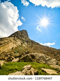 Mount Aeneas with a Sunflare from the Pedley Pass Trail near Invermere, British Columbia, Canada