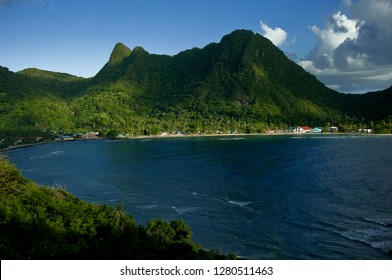 Mount Alava Rises Above Vatia Bay On The North Coast On Tutuila Island, American Samoa.