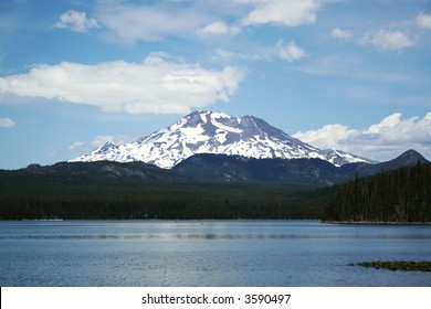 Mount Bachelor Over Looking Elk Lake