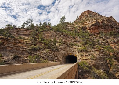 Mount Carmel Tunnel In Zion National Park, Utah