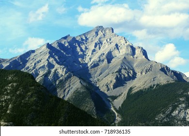 Mount Cascade peak detail in Banff national park, AB