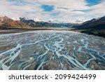 Mount Cook and braided rivers