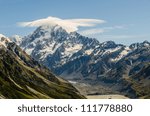 Mount Cook with cloud at the summit, New Zealand