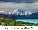 Mount Cook and Pukaki lake, New Zealand