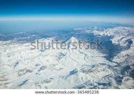 Mount Damavand, Iran, - Aerial view