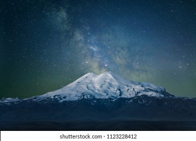 Mount Elbrus And The Milky Way