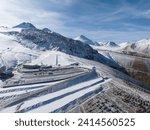 Mount Erciyes Ski Resort Drone Photo in the Winter Season, Erciyes Mountain Hacilar, Kayseri Turkiye (Turkey)