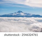 Mount Erciyes Ski Resort Drone Photo in the Winter Season, Erciyes Mountain Hacilar, Kayseri Turkiye (Turkey)