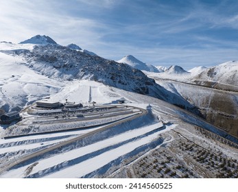 Mount Erciyes Ski Resort Drone Photo in the Winter Season, Erciyes Mountain Hacilar, Kayseri Turkiye (Turkey) - Powered by Shutterstock