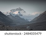 Mount Everest early in the morning taken from the base camp in Tibet located at 5200 m