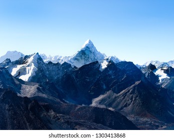 Mount Everest and surrounding peaks, Nepal - Shutterstock ID 1303413868