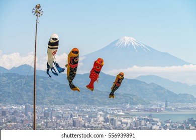 Mount Fuji And Carp Flag