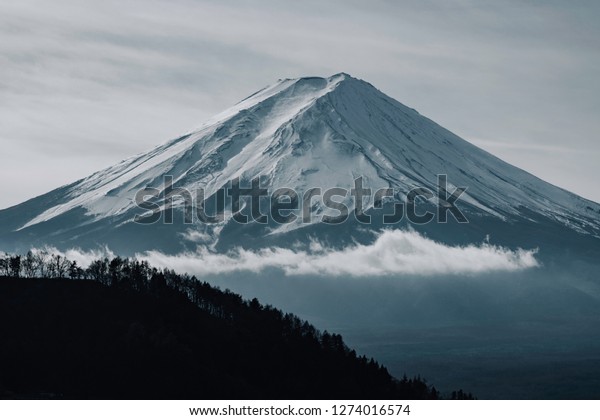 Mount Fuji Dark Weather Very Unique Stock Photo Edit Now