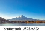 Mount Fuji, the iconic symbol of Japan, during the season of autumn foliage, a period of exceptional beauty.kawaguchiko,japan.