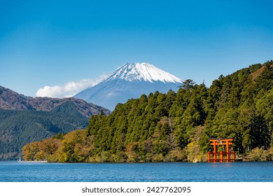 Mount Fuji, Japan. Lake Ashi view in Hakone - Powered by Shutterstock