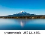 Mount Fuji view from Lake Kawaguchi in May 2024.