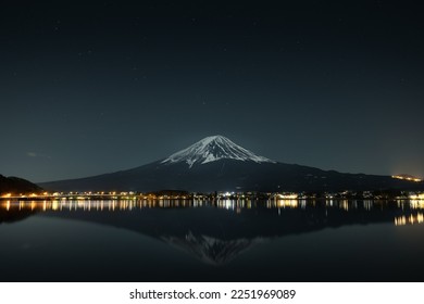 Mount Fuji Wallpaper at Night - Shutterstock ID 2251969089