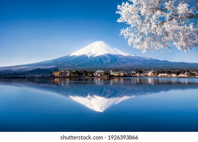 Mount Fuji In Winter At Lake Kawaguchiko