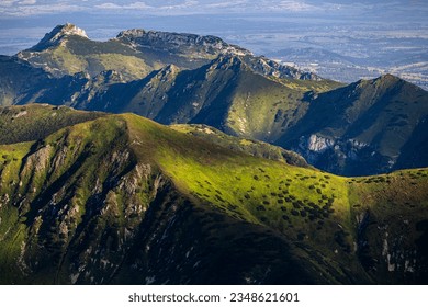 The Mount Gerlach (Poland) seen from the Krivan peak (Slovakia) in the Tatra Mountains.