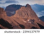 Mount Grinnell in the evening during sunset in Glacier National Park