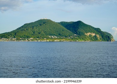 Mount Hakodate In Hokkaido Seen From A Ferry.